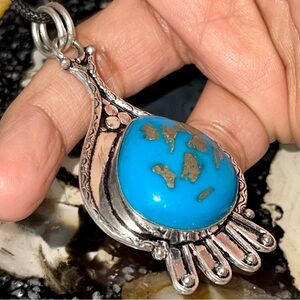Persian Turquoise Pendant 2 1/2”